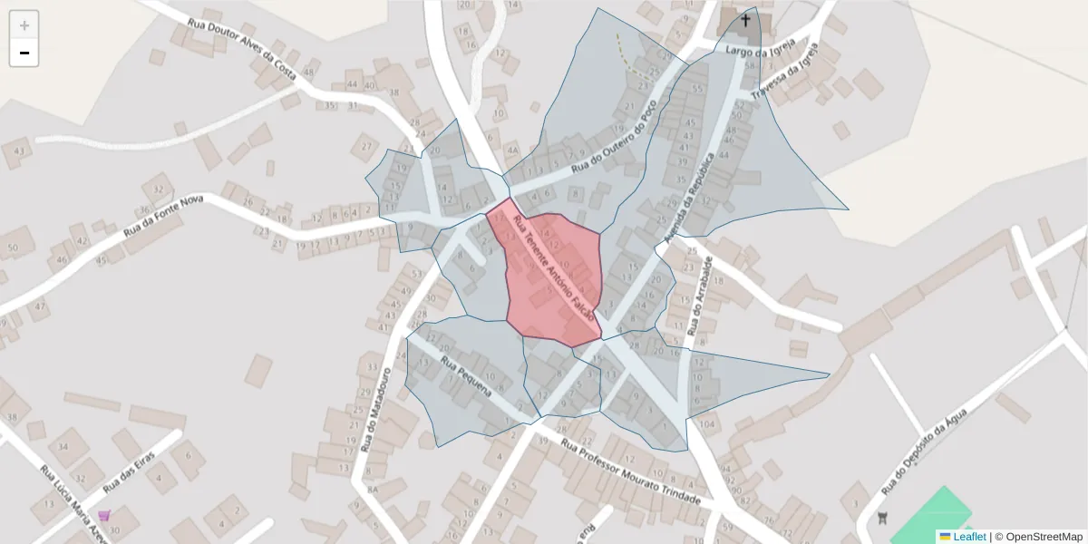 Mapa detalhado do código postal 6050-514 com limites, códigos postais vizinhos e agências dos correios