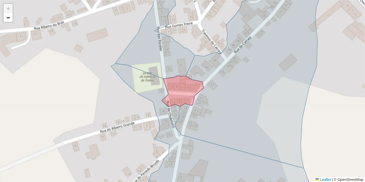 Mapa detalhado do código postal 6050-526 com limites, códigos postais vizinhos e agências dos correios