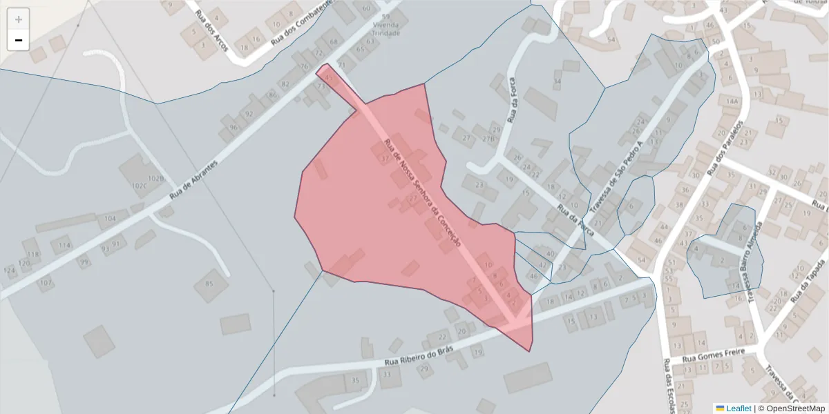 Mapa detalhado do código postal 6050-528 com limites, códigos postais vizinhos e agências dos correios