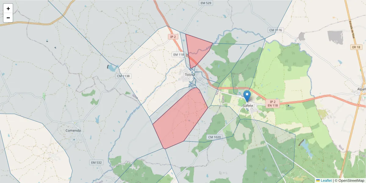 Mapa detalhado do código postal 6050-534 com limites, códigos postais vizinhos e agências dos correios