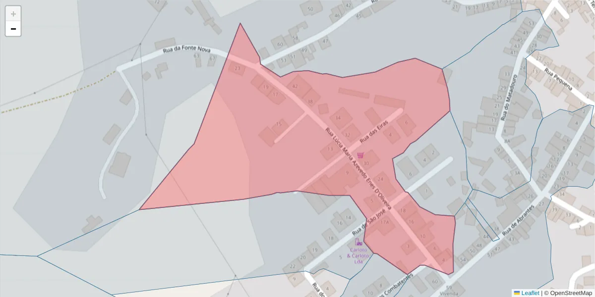 Mapa detalhado do código postal 6050-540 com limites, códigos postais vizinhos e agências dos correios