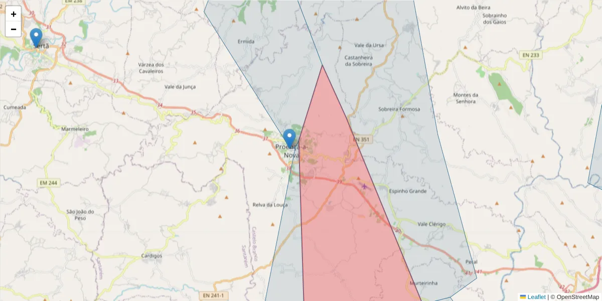 Mapa detalhado do código postal 6150-544 com limites, códigos postais vizinhos e agências dos correios