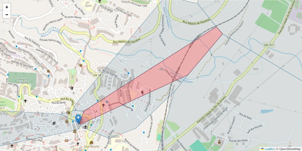 Mapa detalhado do código postal 6200-000 com limites, códigos postais vizinhos e agências dos correios