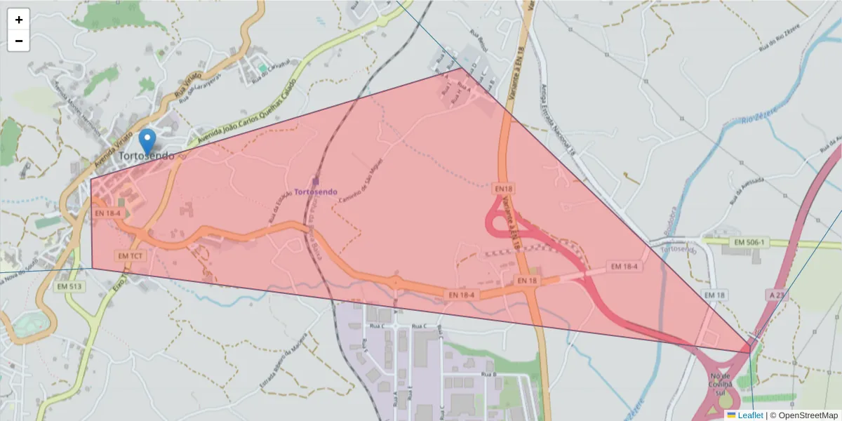 Mapa detalhado do código postal 6200-729 com limites, códigos postais vizinhos e agências dos correios