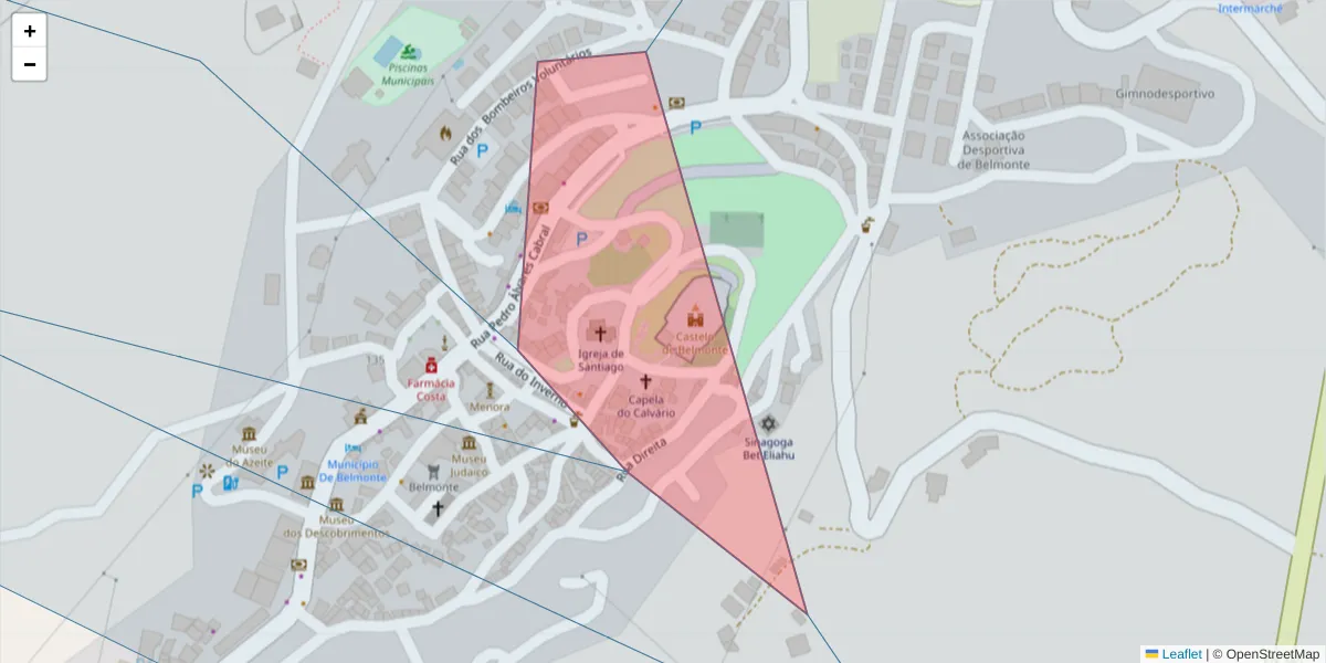 Mapa detalhado do código postal 6250-088 com limites, códigos postais vizinhos e agências dos correios