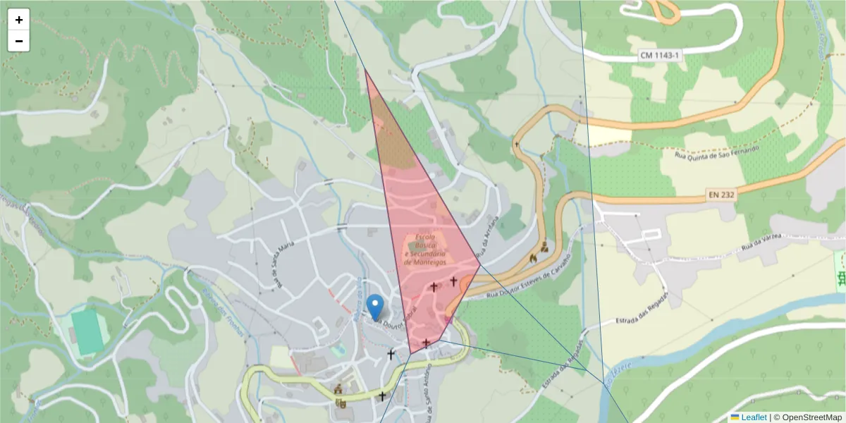 Mapa detalhado do código postal 6260-118 com limites, códigos postais vizinhos e agências dos correios