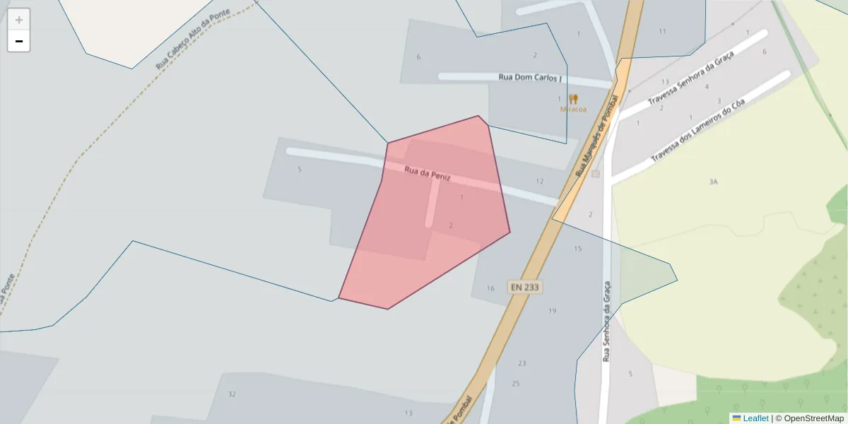 Mapa detalhado do código postal 6320-055 com limites, códigos postais vizinhos e agências dos correios