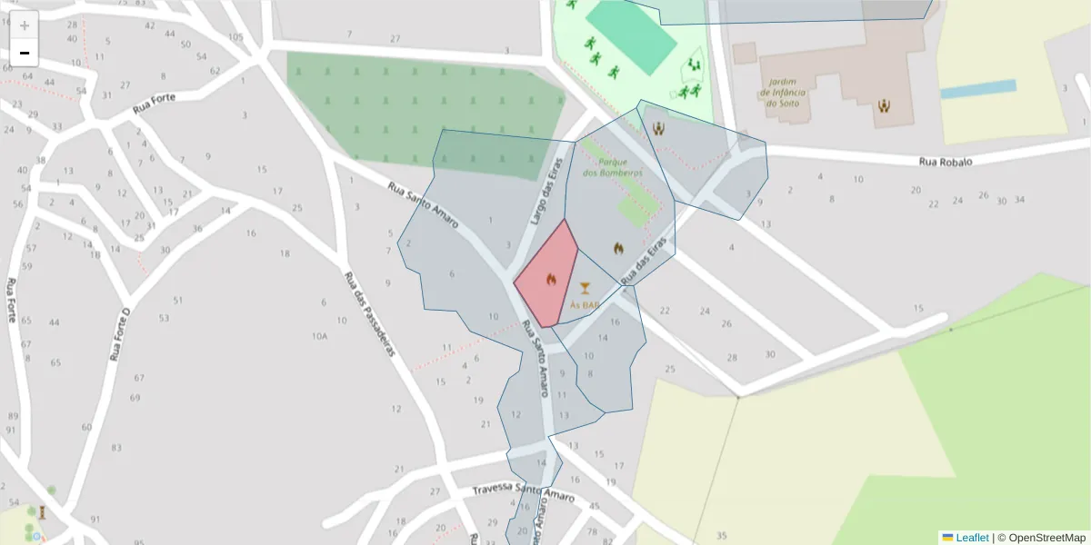 Mapa detalhado do código postal 6320-170 com limites, códigos postais vizinhos e agências dos correios