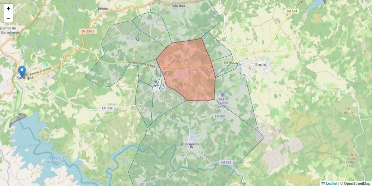Mapa detalhado do código postal 6320-241 com limites, códigos postais vizinhos e agências dos correios