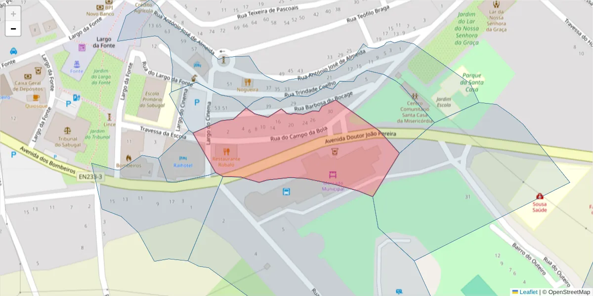 Mapa detalhado do código postal 6320-355 com limites, códigos postais vizinhos e agências dos correios
