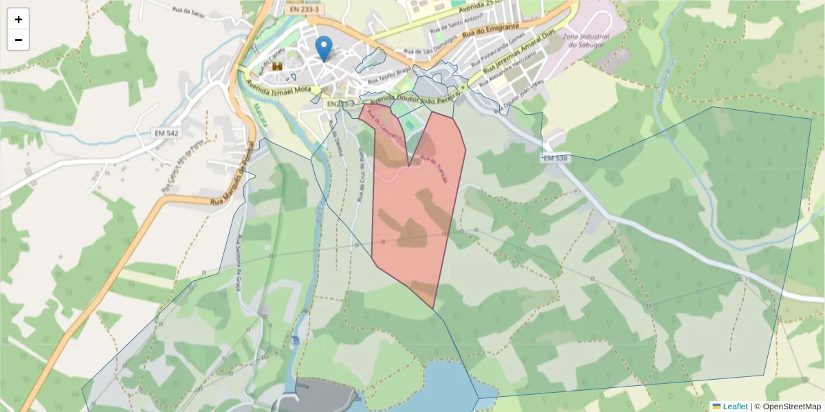 Mapa detalhado do código postal 6320-359 com limites, códigos postais vizinhos e agências dos correios
