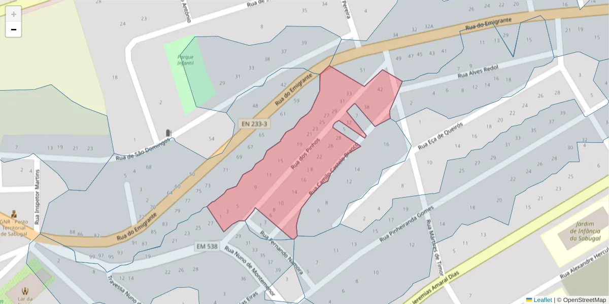 Mapa detalhado do código postal 6320-391 com limites, códigos postais vizinhos e agências dos correios