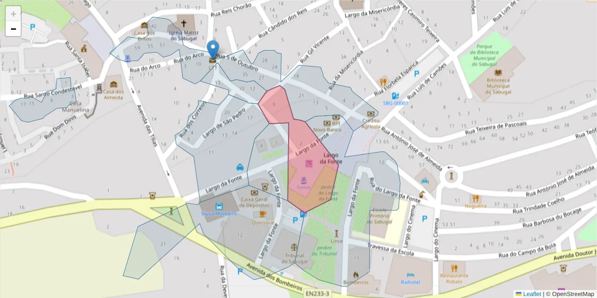 Mapa detalhado do código postal 6320-416 com limites, códigos postais vizinhos e agências dos correios