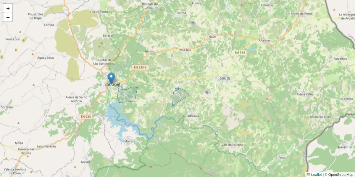 Mapa detalhado do código postal 6320-426 com limites, códigos postais vizinhos e agências dos correios