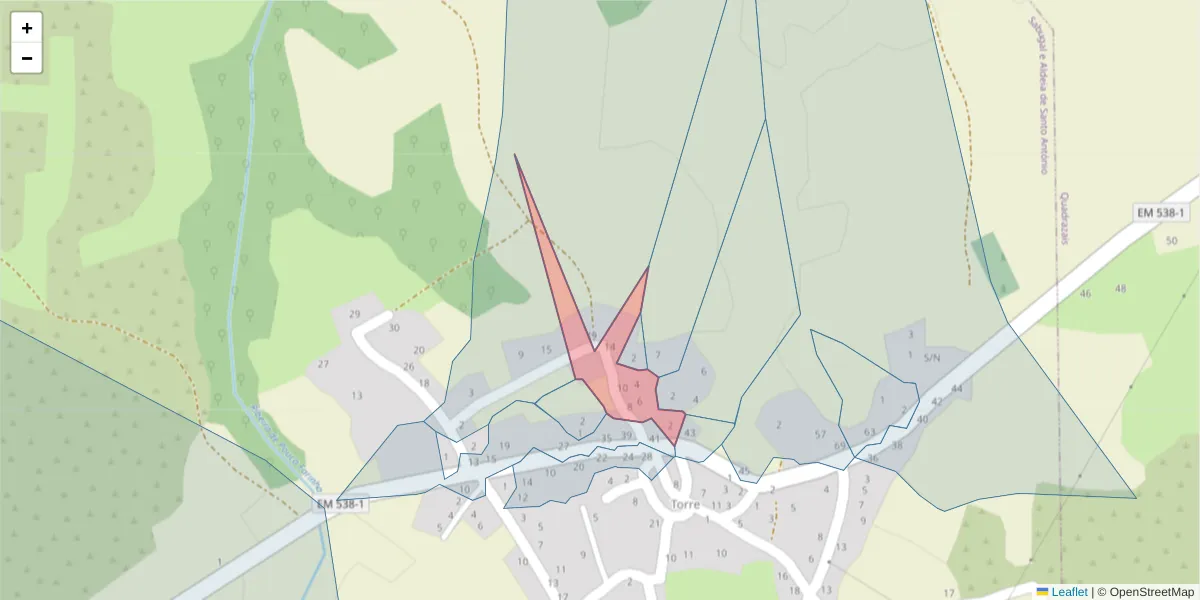 Mapa detalhado do código postal 6320-482 com limites, códigos postais vizinhos e agências dos correios