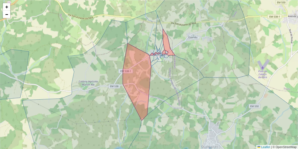 Mapa detalhado do código postal 6320-484 com limites, códigos postais vizinhos e agências dos correios