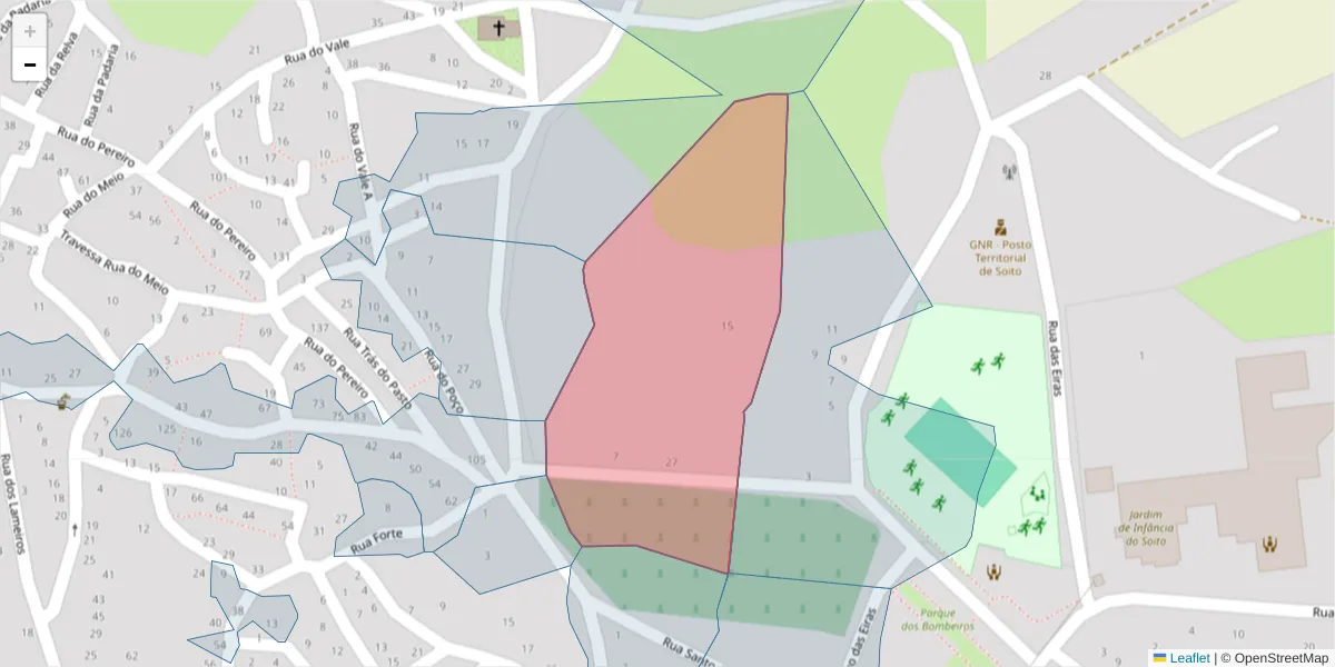 Mapa detalhado do código postal 6320-635 com limites, códigos postais vizinhos e agências dos correios