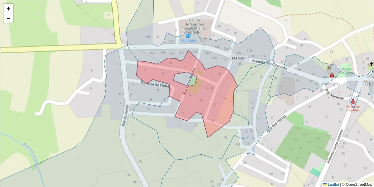 Mapa detalhado do código postal 6320-637 com limites, códigos postais vizinhos e agências dos correios