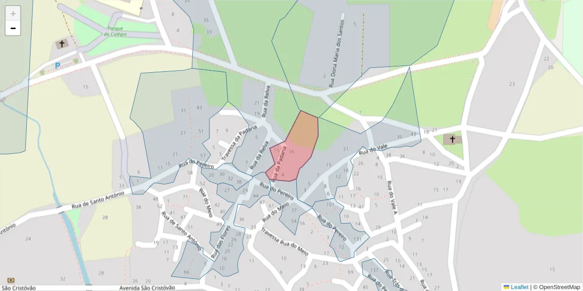Mapa detalhado do código postal 6320-643 com limites, códigos postais vizinhos e agências dos correios
