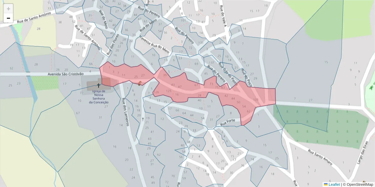 Mapa detalhado do código postal 6320-644 com limites, códigos postais vizinhos e agências dos correios