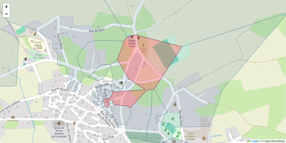 Mapa detalhado do código postal 6320-663 com limites, códigos postais vizinhos e agências dos correios