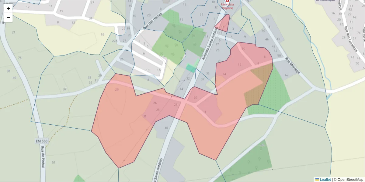 Mapa detalhado do código postal 6320-690 com limites, códigos postais vizinhos e agências dos correios