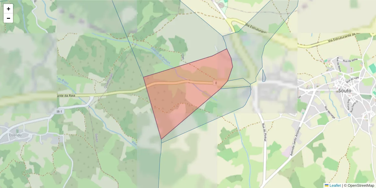 Mapa detalhado do código postal 6320-691 com limites, códigos postais vizinhos e agências dos correios