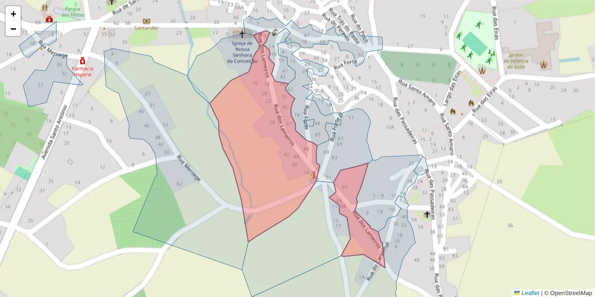 Mapa detalhado do código postal 6320-692 com limites, códigos postais vizinhos e agências dos correios