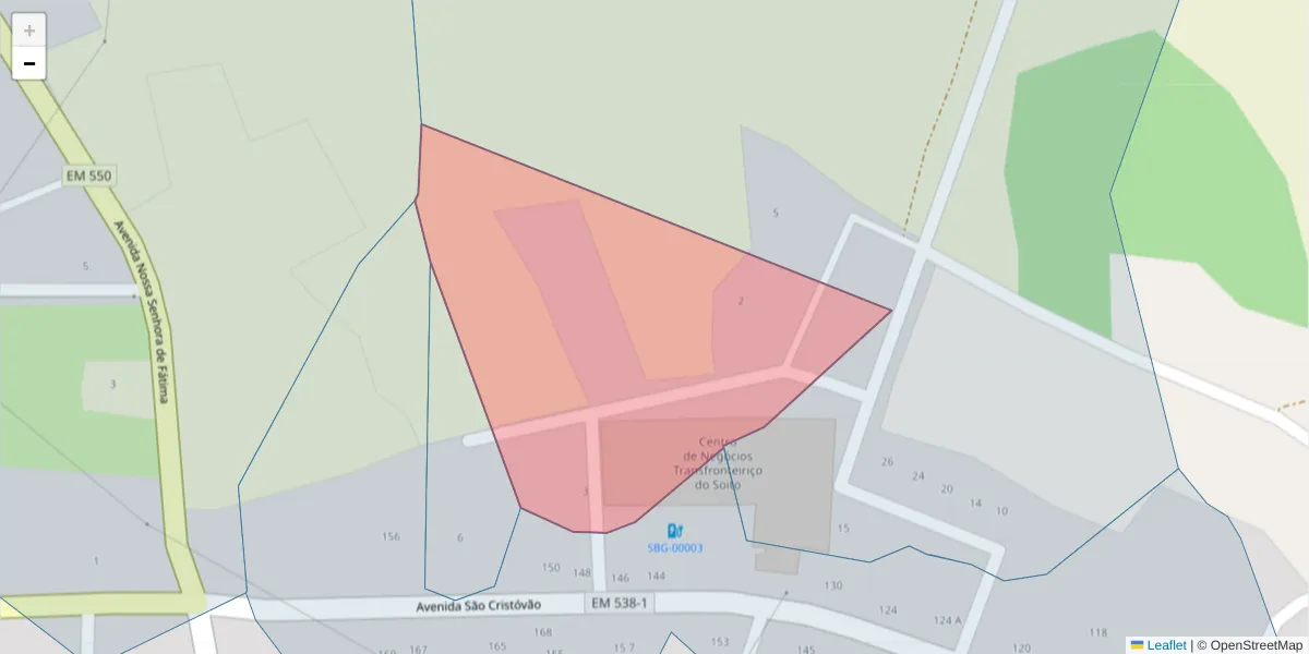 Mapa detalhado do código postal 6320-696 com limites, códigos postais vizinhos e agências dos correios
