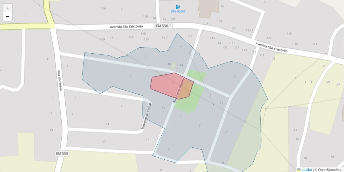 Mapa detalhado do código postal 6320-698 com limites, códigos postais vizinhos e agências dos correios
