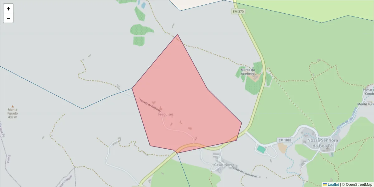 Mapa detalhado do código postal 7000-012 com limites, códigos postais vizinhos e agências dos correios