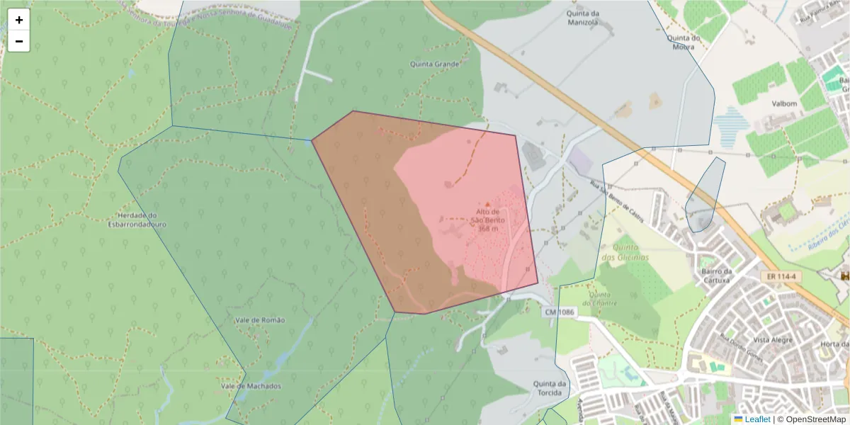 Mapa detalhado do código postal 7000-314 com limites, códigos postais vizinhos e agências dos correios