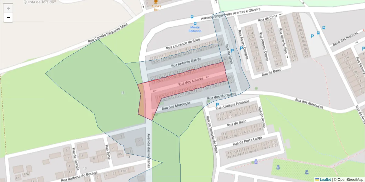 Mapa detalhado do código postal 7000-407 com limites, códigos postais vizinhos e agências dos correios