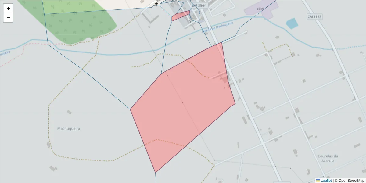 Mapa detalhado do código postal 7005-114 com limites, códigos postais vizinhos e agências dos correios