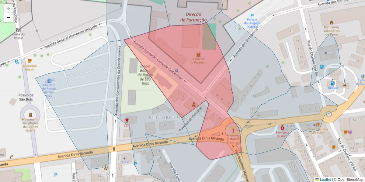 Mapa detalhado do código postal 7005-137 com limites, códigos postais vizinhos e agências dos correios