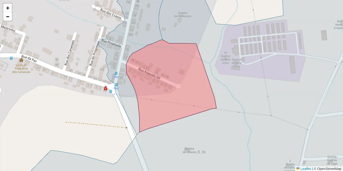 Mapa detalhado do código postal 7005-306 com limites, códigos postais vizinhos e agências dos correios