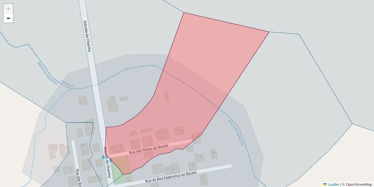 Mapa detalhado do código postal 7005-380 com limites, códigos postais vizinhos e agências dos correios