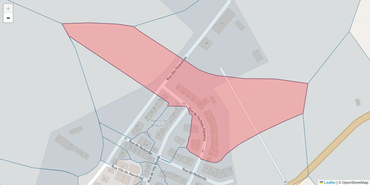 Mapa detalhado do código postal 7005-391 com limites, códigos postais vizinhos e agências dos correios