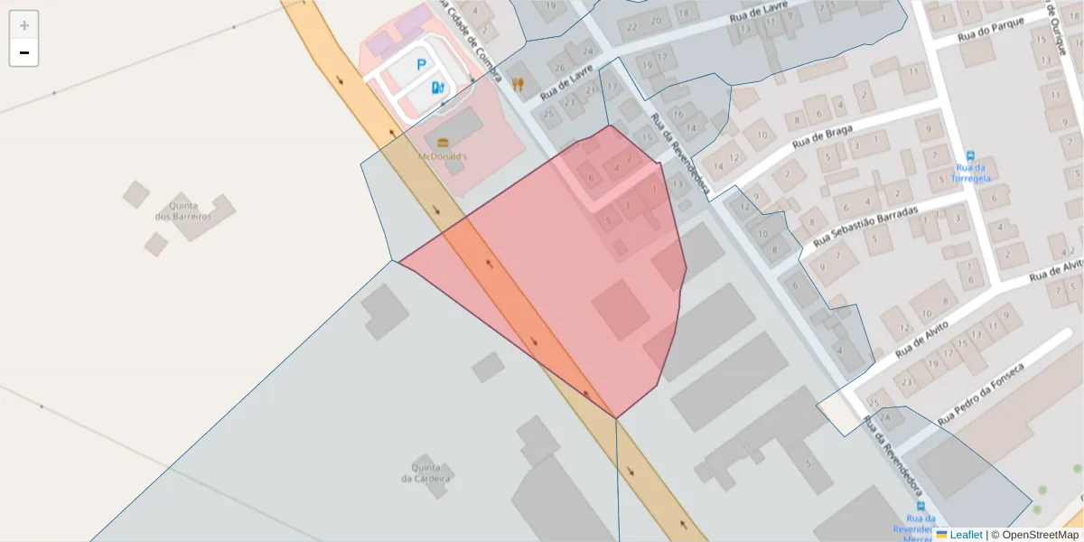 Mapa detalhado do código postal 7005-446 com limites, códigos postais vizinhos e agências dos correios