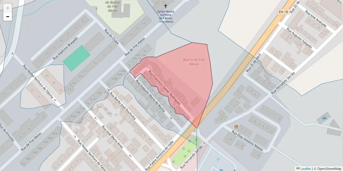 Mapa detalhado do código postal 7005-493 com limites, códigos postais vizinhos e agências dos correios