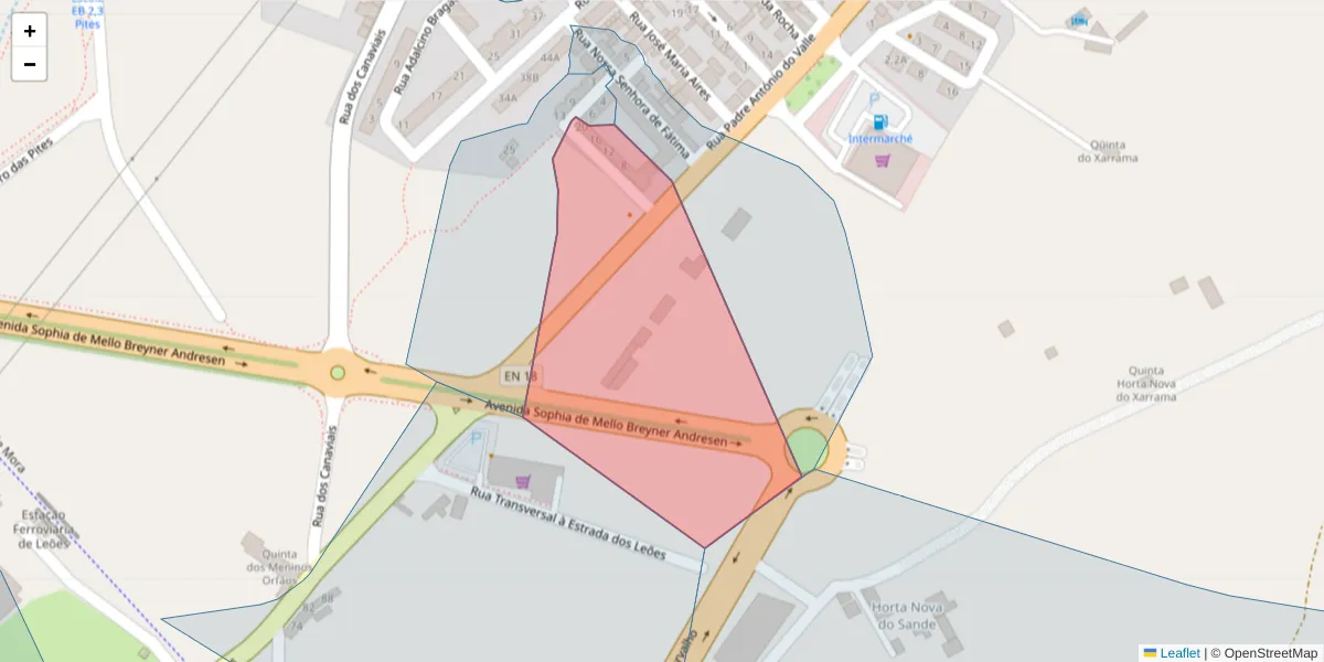 Mapa detalhado do código postal 7005-588 com limites, códigos postais vizinhos e agências dos correios