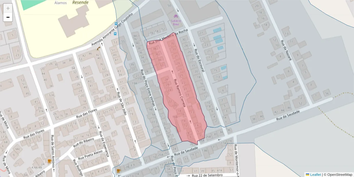 Mapa detalhado do código postal 7005-593 com limites, códigos postais vizinhos e agências dos correios