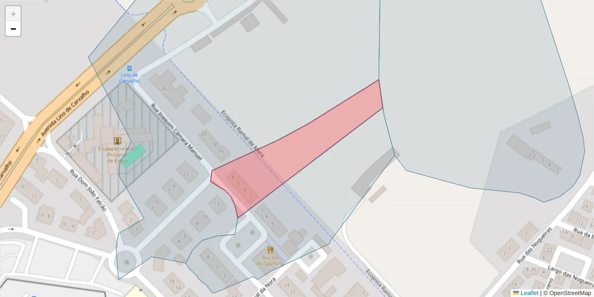 Mapa detalhado do código postal 7005-660 com limites, códigos postais vizinhos e agências dos correios