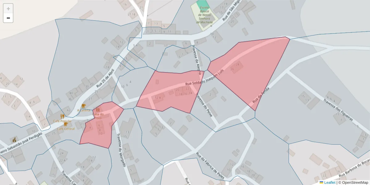 Mapa detalhado do código postal 7005-691 com limites, códigos postais vizinhos e agências dos correios