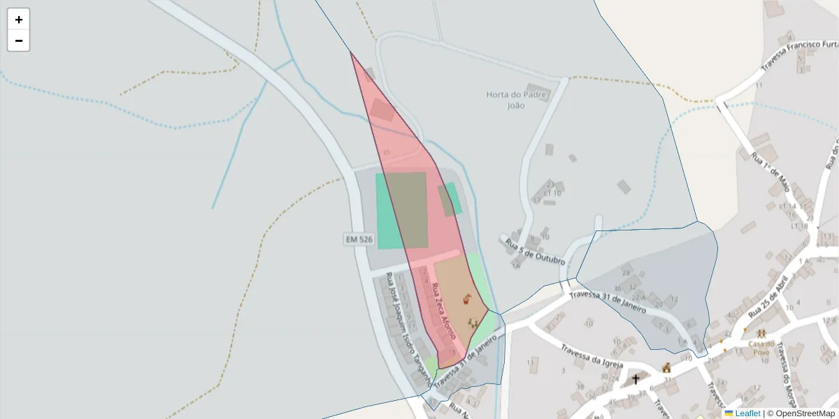 Mapa detalhado do código postal 7005-692 com limites, códigos postais vizinhos e agências dos correios