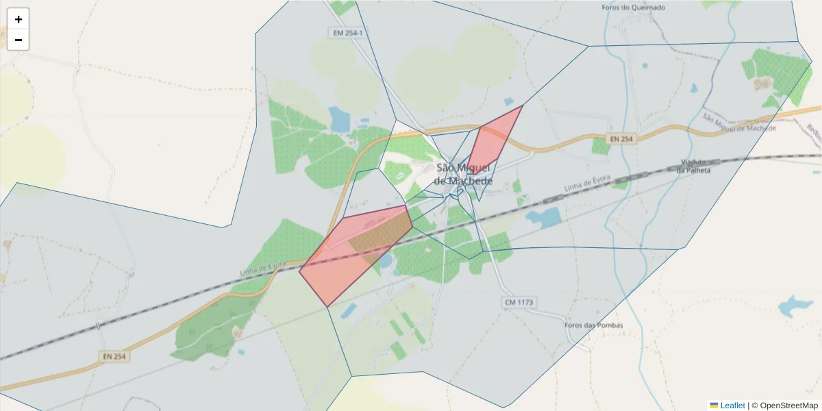 Mapa detalhado do código postal 7005-752 com limites, códigos postais vizinhos e agências dos correios