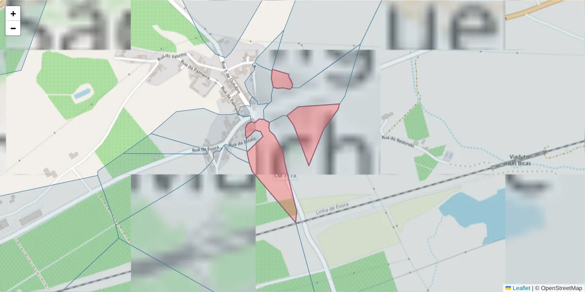 Mapa detalhado do código postal 7005-760 com limites, códigos postais vizinhos e agências dos correios