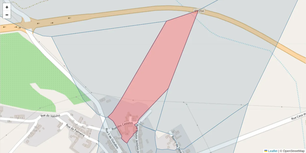 Mapa detalhado do código postal 7005-761 com limites, códigos postais vizinhos e agências dos correios
