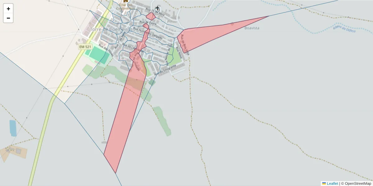 Mapa detalhado do código postal 7005-787 com limites, códigos postais vizinhos e agências dos correios