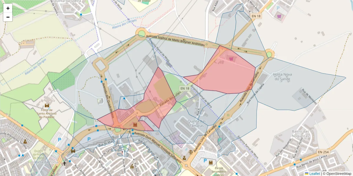 Mapa detalhado do código postal 7005-863 com limites, códigos postais vizinhos e agências dos correios